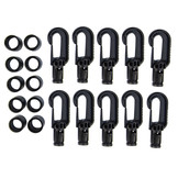 Kunststof musketonhaak 6mm+8mm zwart 10 stuks