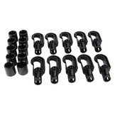 Kunststof musketonhaak 6mm+8mm zwart 10 stuks