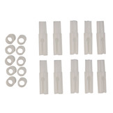 Zelfsluitende T-bar 6 en 8mm wit eindstop koord 10 stuks