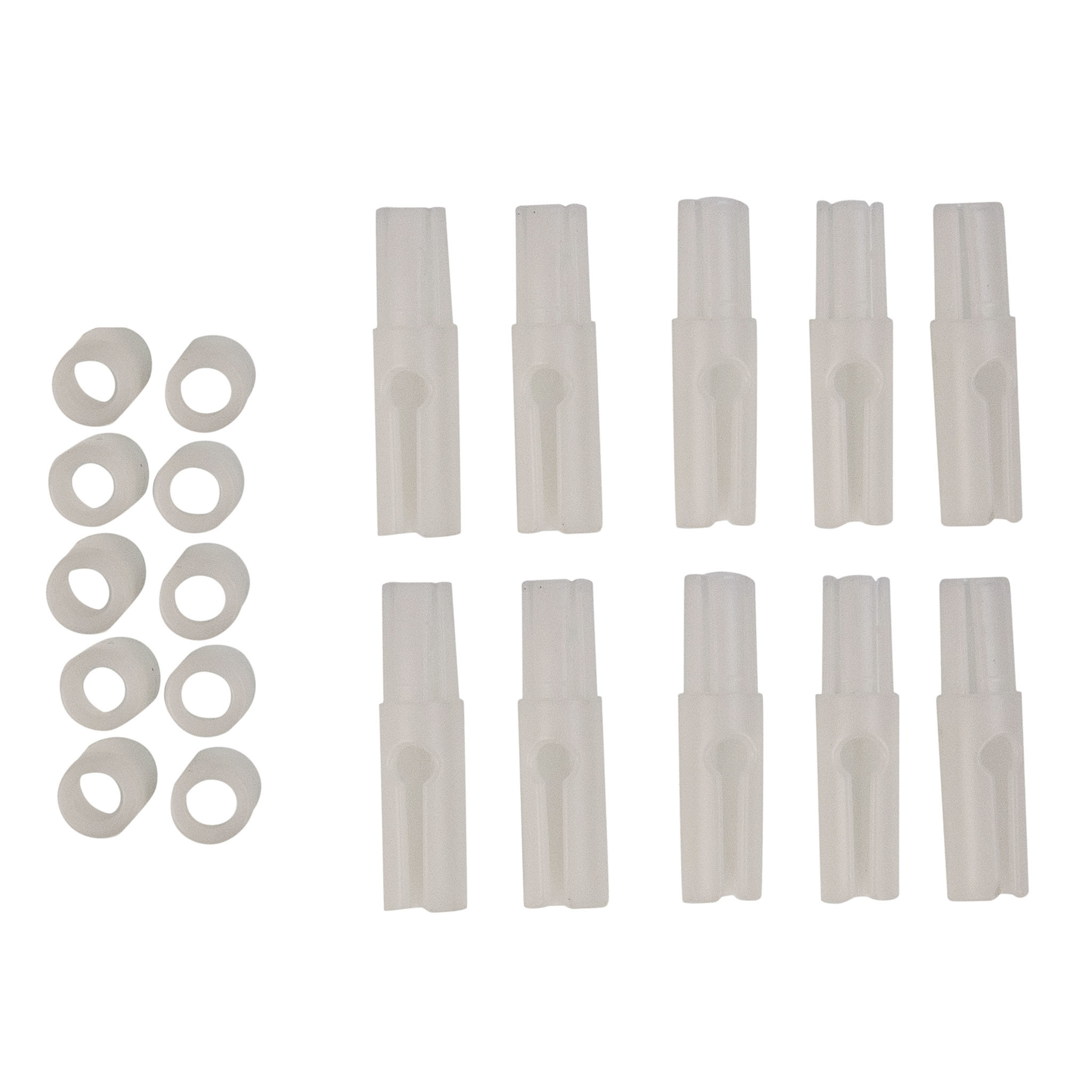Zelfsluitende T-bar 8mm wit eindstop koord 10 stuks