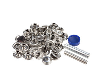 Drukknopen 15mm doek op doek 316