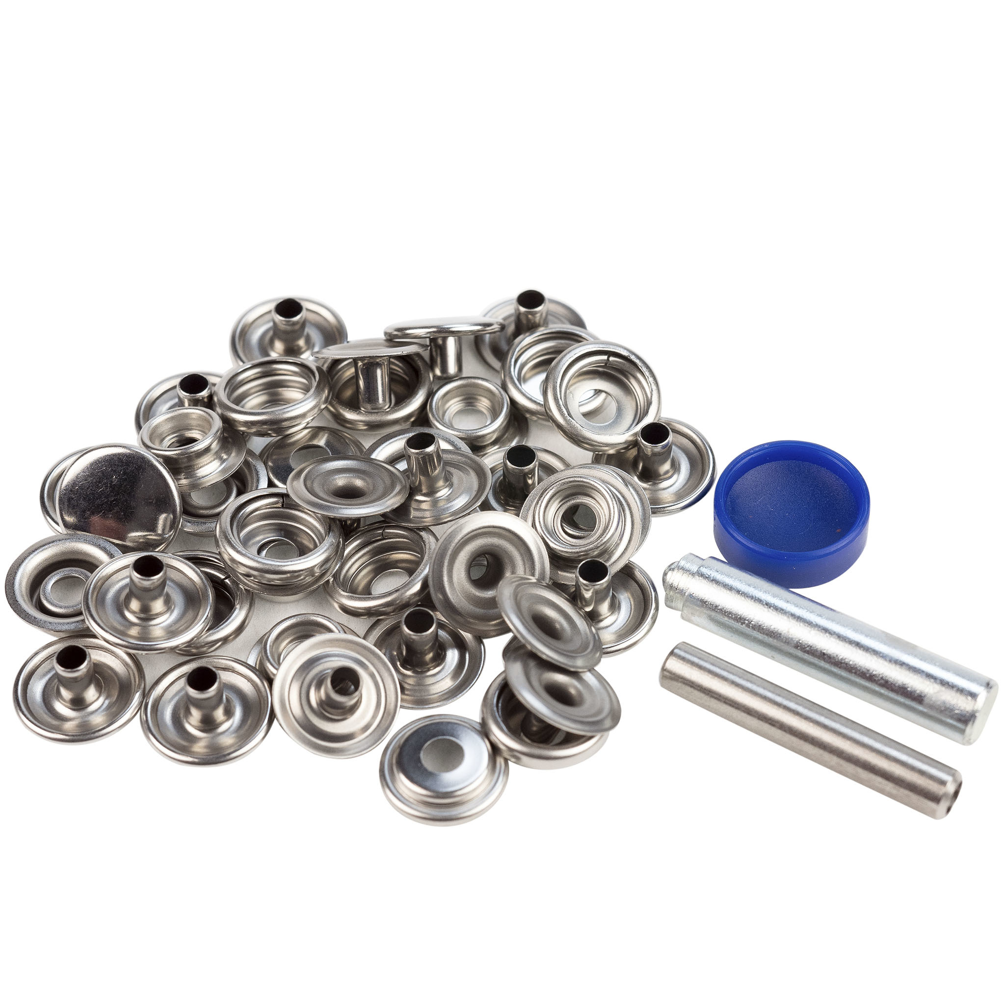 Drukknopen 15mm doek op doek 316