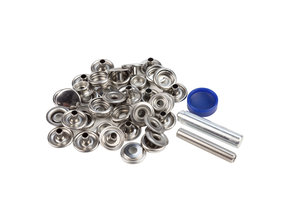 Drukknopen 15mm doek op doek RVS 304