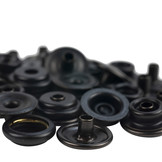 Drukknopen 15mm doek op doek koper zwart