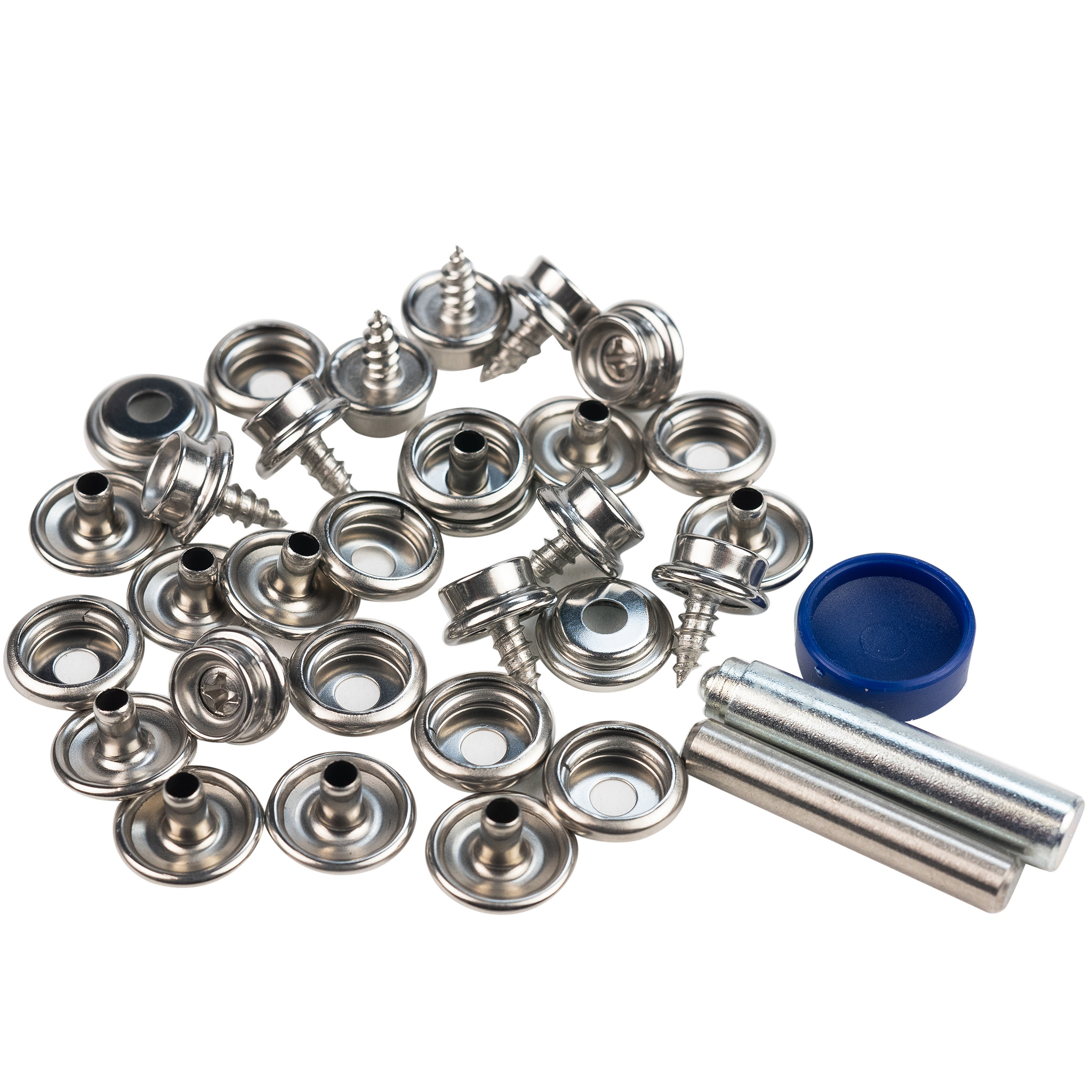 Drukknopen 15mm schroefbaar 10mm RVS 304