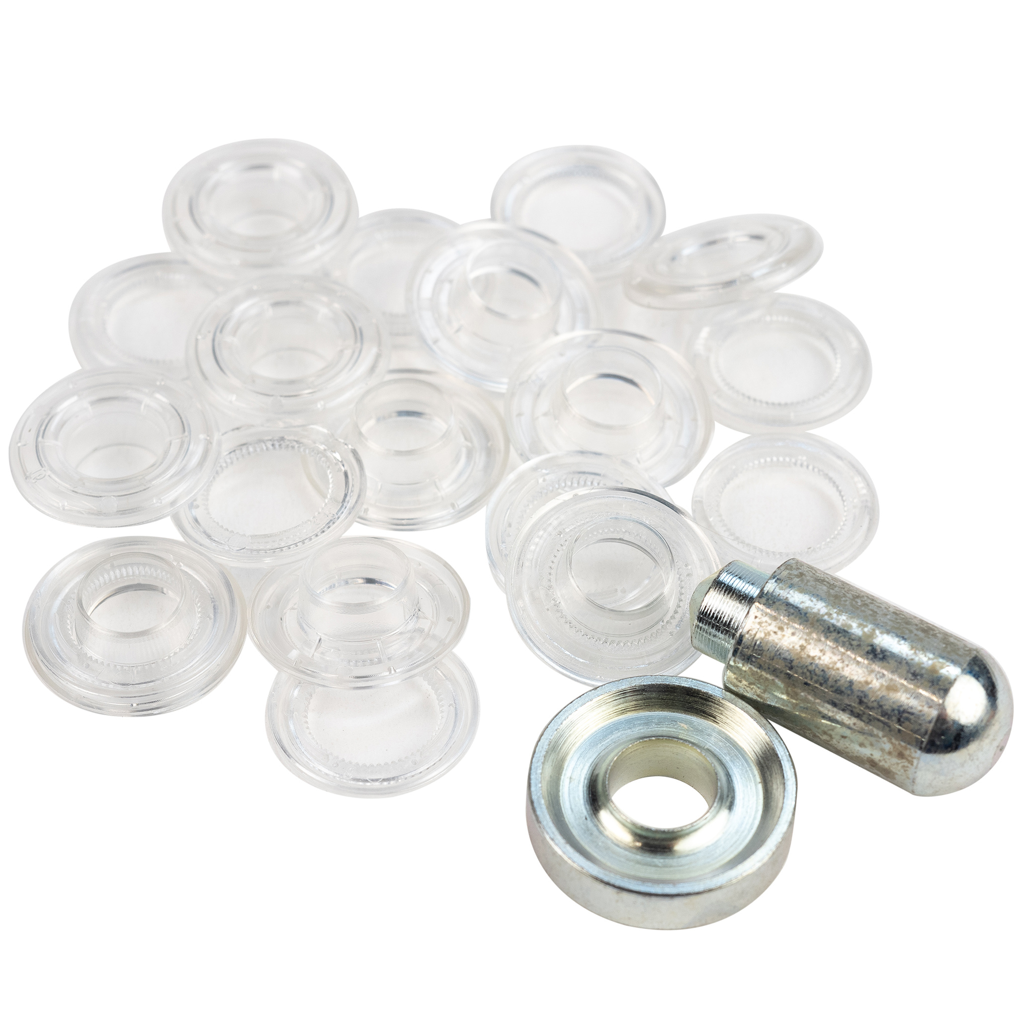 Zeilringen set kunststof doorzichtig 12mm