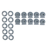 Minax kop drukknopen nylon grijs kunststof bovendeel 10 stuks