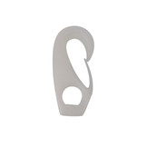 Koordhaak voor 6mm elastisch koord wit nylon 10 stuks