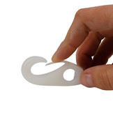 Koordhaak voor 6mm elastisch koord wit nylon 10 stuks