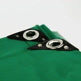 8x12 Groen 650gr PVC afdekzeil met 18mm zeilringen (nestels, ringogen)