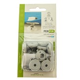 Perfix receiver schroefbaar grijs drukknoop 10 stuks