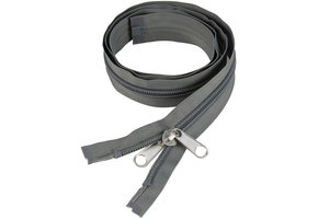 Rits 10mm 150cm deelbaar grijs