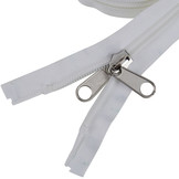 Rits 10mm deelbaar 250cm wit spiraalrits