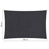 Schaduwdoek 2x4 rechthoek Carbon grey