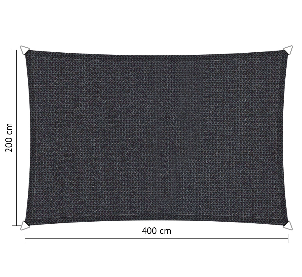 Schaduwdoek 2x4 rechthoek Carbon grey