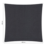Schaduwdoek 6x6 vierkant Carbon grey
