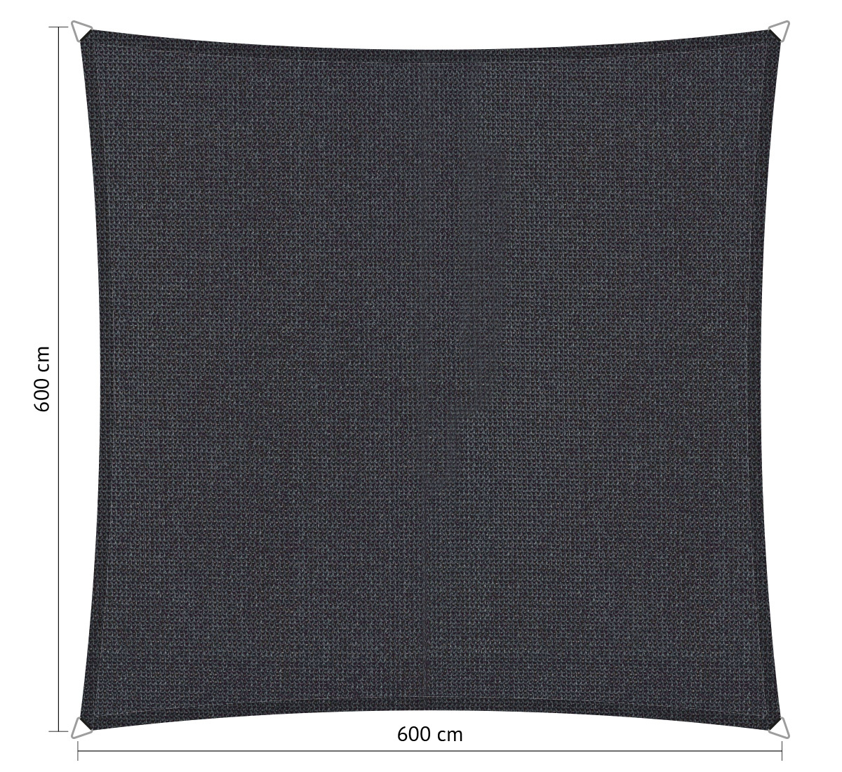 Schaduwdoek 6x6 vierkant Carbon grey