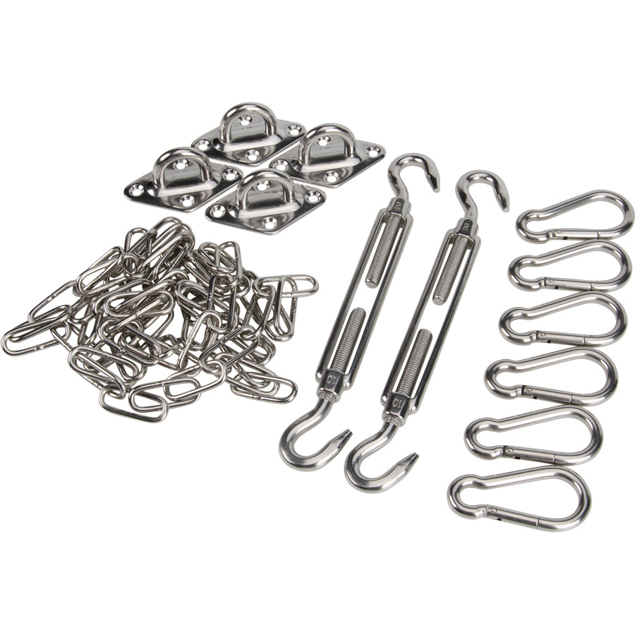 Bevestigingsset schaduwdoek vierkant M10 rvs 316