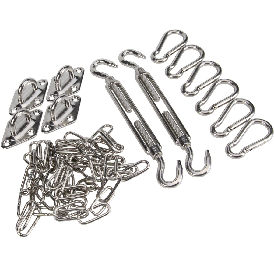 Bevestigingsset schaduwdoek vierkant M8 rvs 316