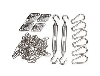 Bevestigingsset schaduwdoek rvs vierkant M8