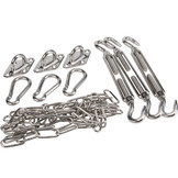 Bevestigingsset schaduwdoek driehoek M10 rvs 316