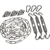 Bevestigingsset schaduwdoek driehoek M8 rvs 316