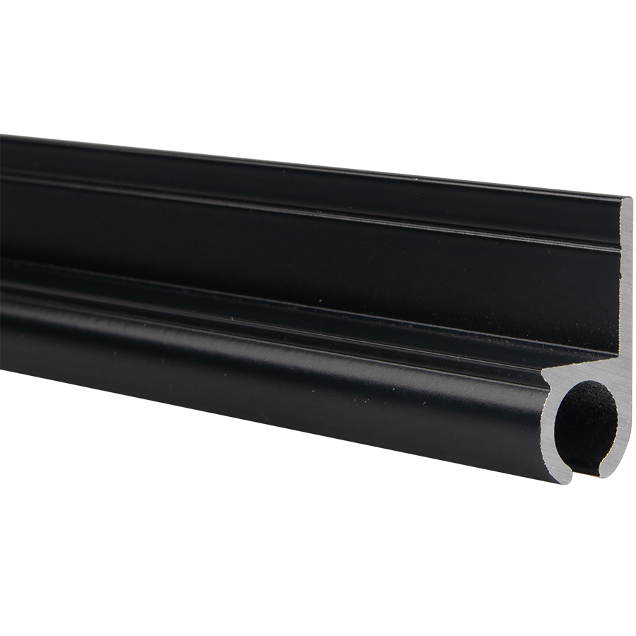 Caravanrail 7mm 99cm aluminum Antraciet Railprofiel recht 180 graden Kederprofiel voor caravanpees