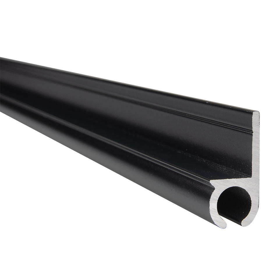 Caravanrail 7mm 99cm aluminum Antraciet Railprofiel recht 180 graden Kederprofiel voor caravanpees