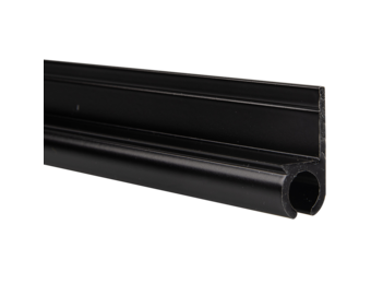 Caravanrail 7mm recht met vlak 99cm zwart