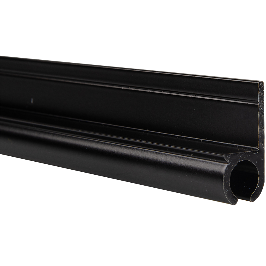 Caravanrail 7mm 99cm aluminum Zwart Railprofiel recht 180 graden Kederprofiel voor caravanpees
