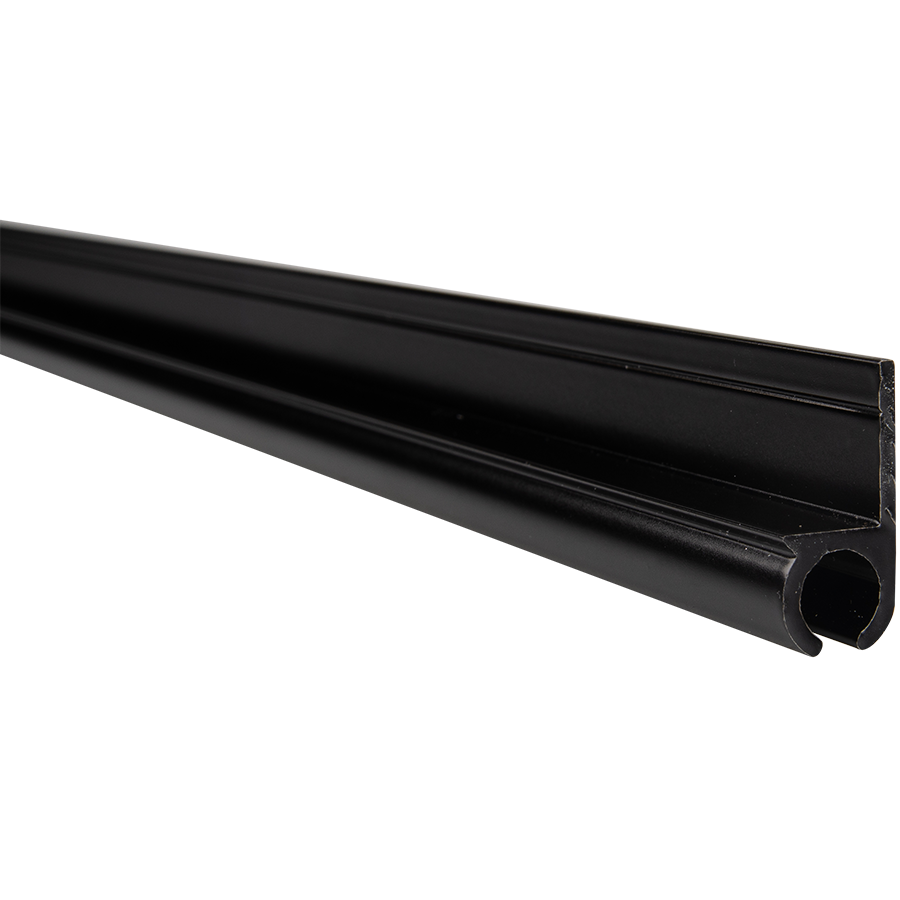 Caravanrail 7mm 99cm aluminum Zwart Railprofiel recht 180 graden Kederprofiel voor caravanpees