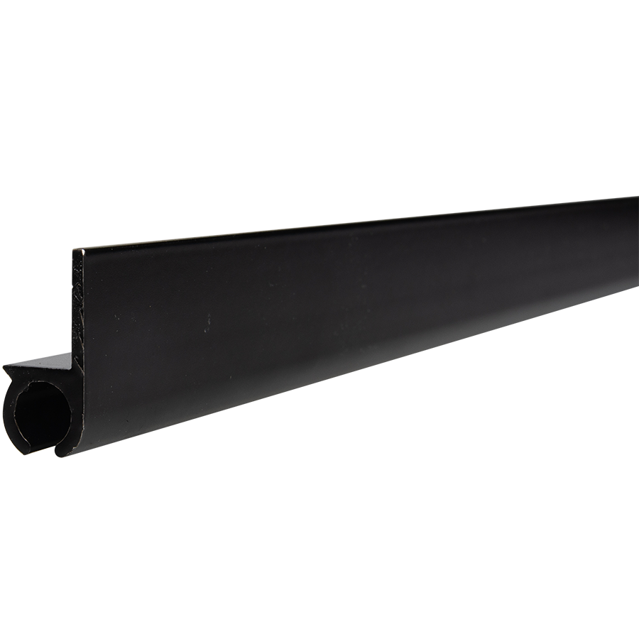 Caravanrail 7mm recht kederprofiel Zwart 99cm railprofiel