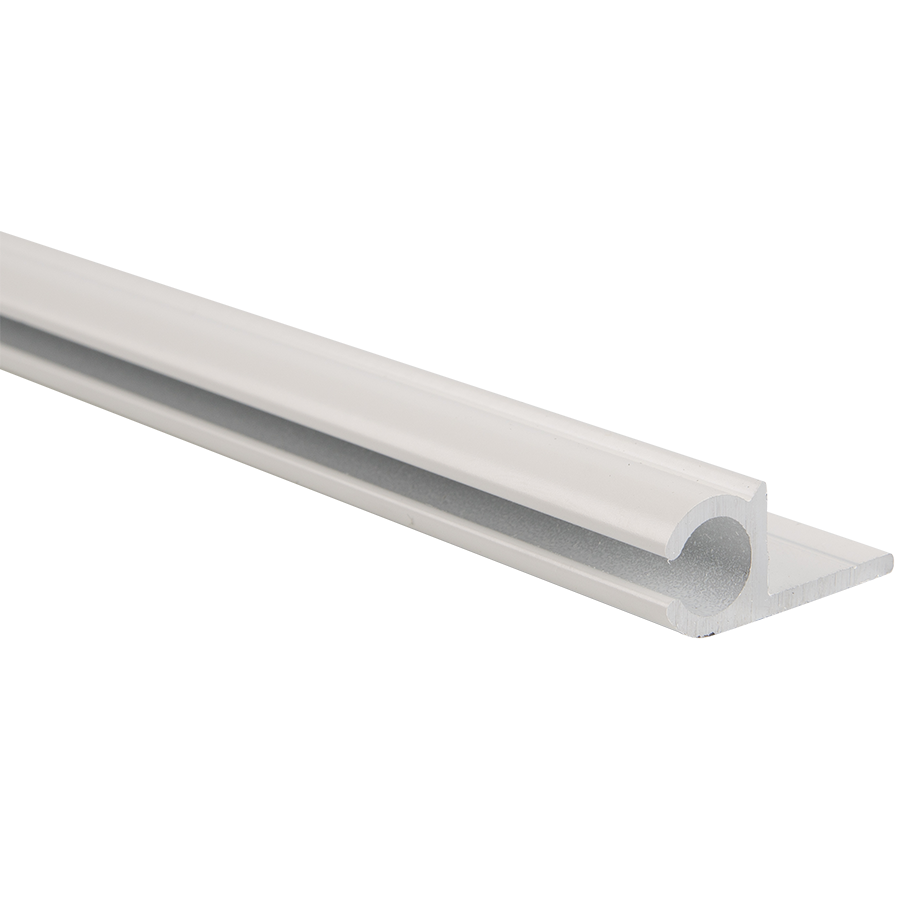 Caravanrail 7mm 99cm aluminum Wit Railprofiel recht 180 graden Kederprofiel voor caravanpees