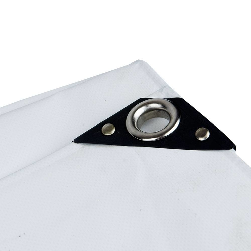 5x8 Wit 650gr PVC afdekzeil met 18mm zeilringen (nestels, ringogen)