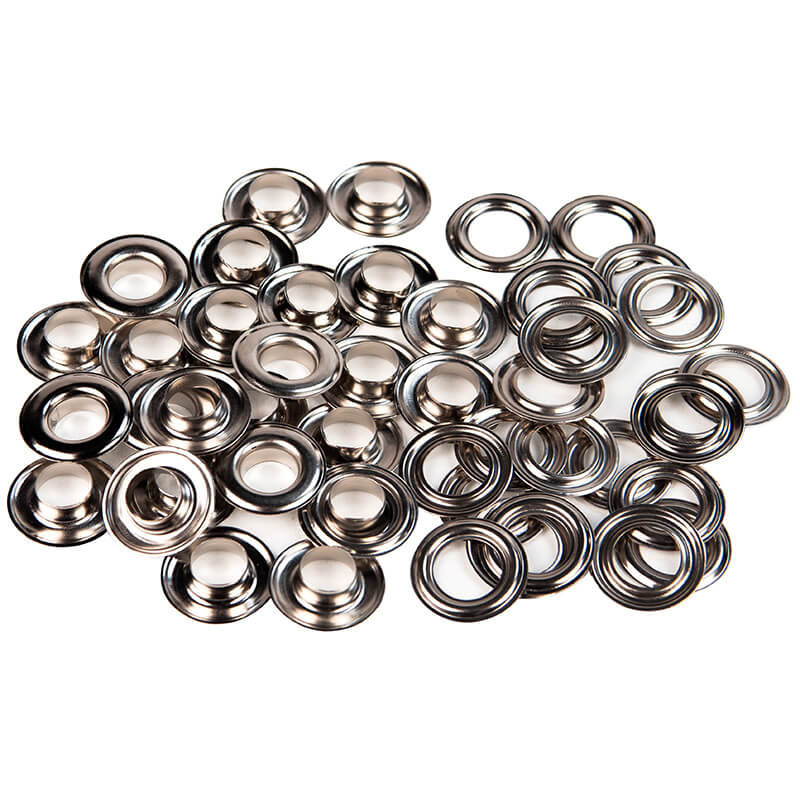 Zeilringen 8mm koper vernikkeld 50 stuks zonder gereedschap