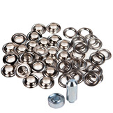 Zeilringen 12mm koper vernikkeld 25 stuks met gereedschap