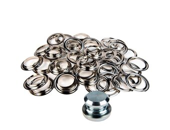 Zeilringen 50mm koper vernikkeld 25 stuks