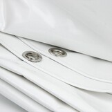 4x5 Wit 650gr PVC afdekzeil met 18mm zeilringen (nestels, ringogen)