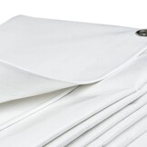 4x5 Wit 650gr PVC afdekzeil met 18mm zeilringen (nestels, ringogen)
