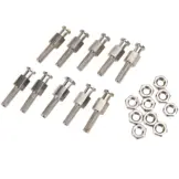 Minax ontvanger bout + moer 12mm nikkel 10 stuks