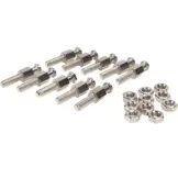 Minax ontvanger bout + moer 12mm nikkel 10 stuks