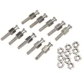 Minax ontvanger bout + moer 12mm nikkel 10 stuks