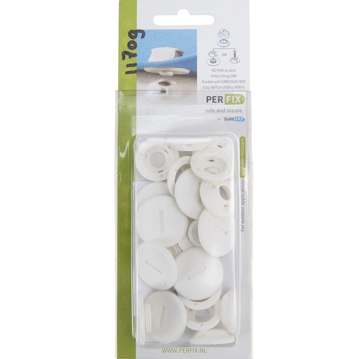 Perfix doek/doek receiver CC wit