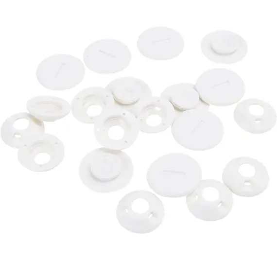 TOAOB Drukknopen om Aan te Naaien - 120 Paar, 7 mm, 12 mm, 15 mm, 21 mm, Wit, Onzichtbare Kunststof Knopen voor Doe-Het-Zelf Kleding, Overhemden en Naaien
