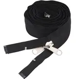 Kroko rits 10mm deelbaar Dubbel lip 250cm zwart