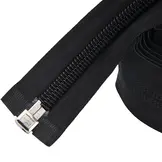 Kroko rits 10mm deelbaar Dubbel lip 250cm zwart