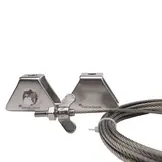 Buitengordijn bevestigingsset met staalkabels en een spanner rvs 316