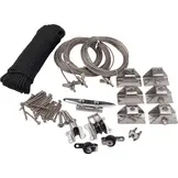 Staalkabel en katrol bevestigingsset voor harmonica schaduwdoek