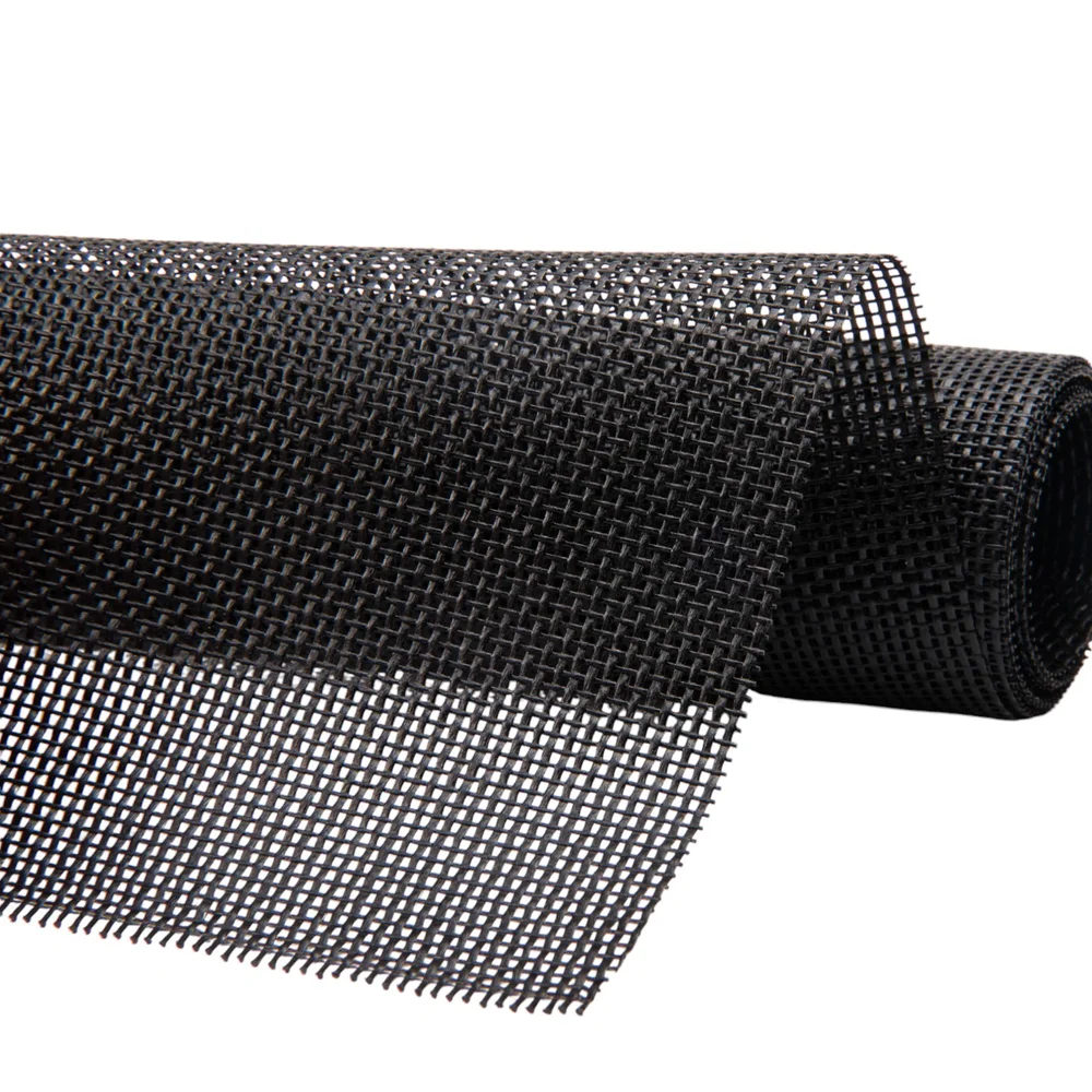 Pvc gaasdoek / meshdoek / gaasnet - 250gr Zwart - 85% windreductie - per meter