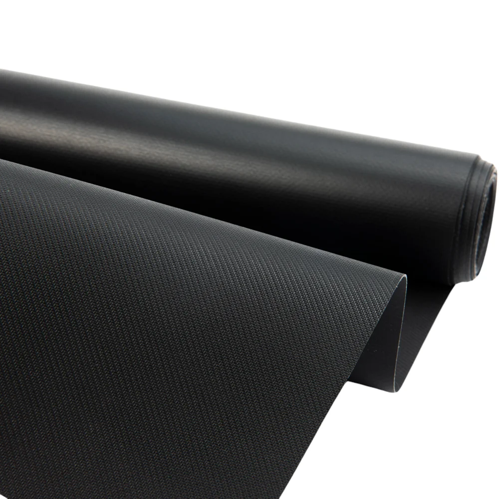 Pvc zeildoek - 650gr Zwart Canvasnerf - per meter of rol